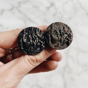 Antique 1940 Silver Repousse Renaissance Cufflinks